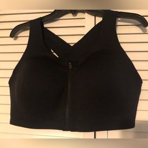 Lululemon Enlite Front-Zip Sports Running Bra High Support, Black 38D